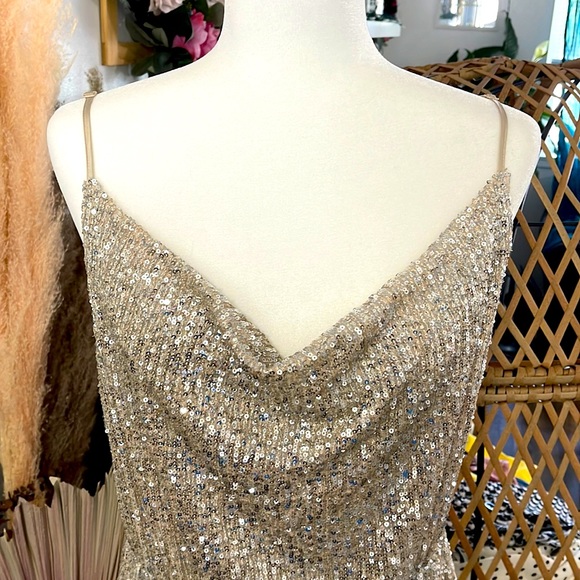 SO Sequin Tank Dress (Champagne Color) - Picture 1 of 5